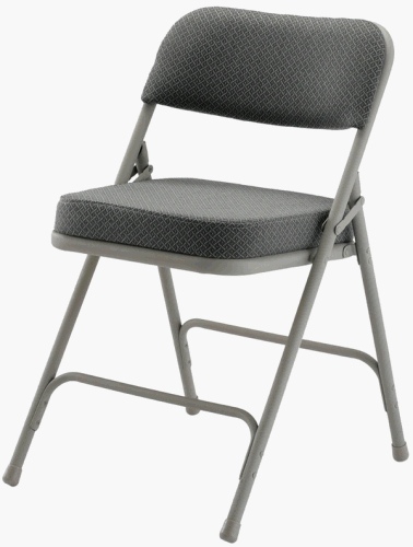 Set of 4 Thick Padded Fabric Upholstered Premium Folding Chair, Gray