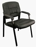 Leather Guest / Reception Office Chair w/ Padded Arms