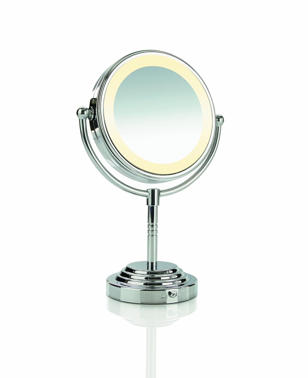 Double Sided Battery Operated Lighted Makeup Mirror 20W Halo Lighting