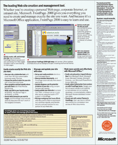 Microsoft FrontPage 2000 under WYSIWYG in The Software Store