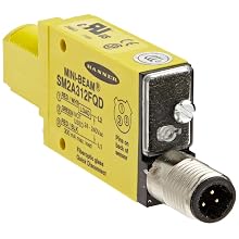 Banner SM2A312FQD Mini Beam AC Photoelectric Sensor, Infrared LED, Glass Fiber Mode,  Range