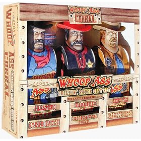 Whoop Ass Corral Gift Set - Contains Whoop Ass Jalapeno Steak Sauce, Chicken Wing Sauce and Chipotle BBQ Sauce!