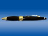 Texas A&M - Brass Ball Point Pen - Laser Engraved (black/gold)