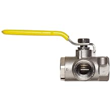 Apollo 76-600 Series Stainless Steel Ball Valve, Two Piece, 3-Port Diverting, Lever, NPT Female