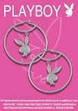 Officially Licensed PLAYBOY Big hoop earring with bunny head dangling in the middle