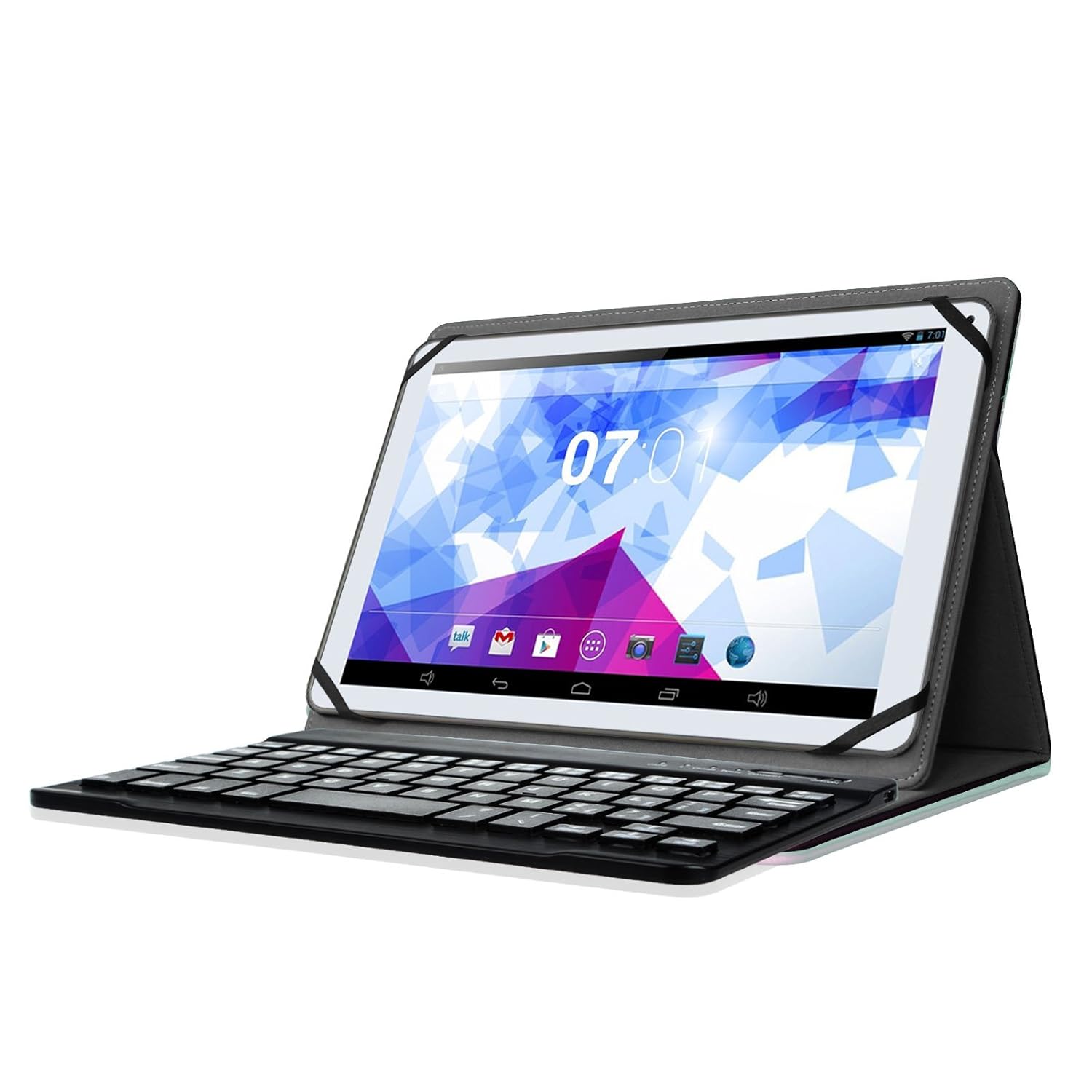 Universal 910 Inch Tablet Leather Case Cover w/ Removable Bluetooth