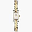 BULOVA Women's Petite Two-tone Rectangular Faced Watch with White Dial. Model: 98T20