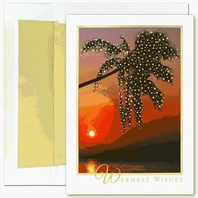 Palm Tree Photo Tropical Beach Holiday Cards -