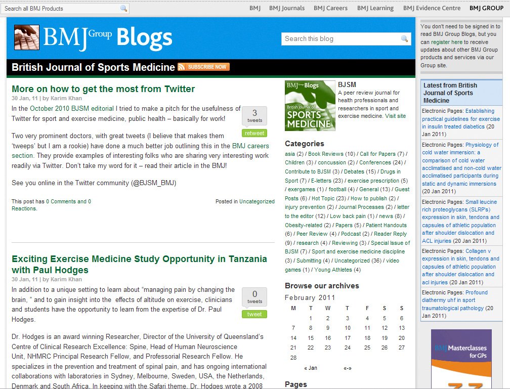 Amazon.com: British Journal of Sports Medicine Blog: BMJ ...
