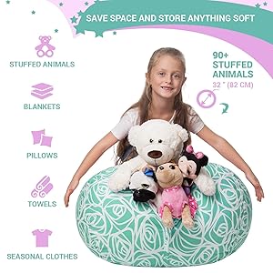 5 Stars United Stuffed Animal Storage Bean Bag Cover Only