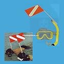 Snorkeler's Snorkel Attached Dive Flag