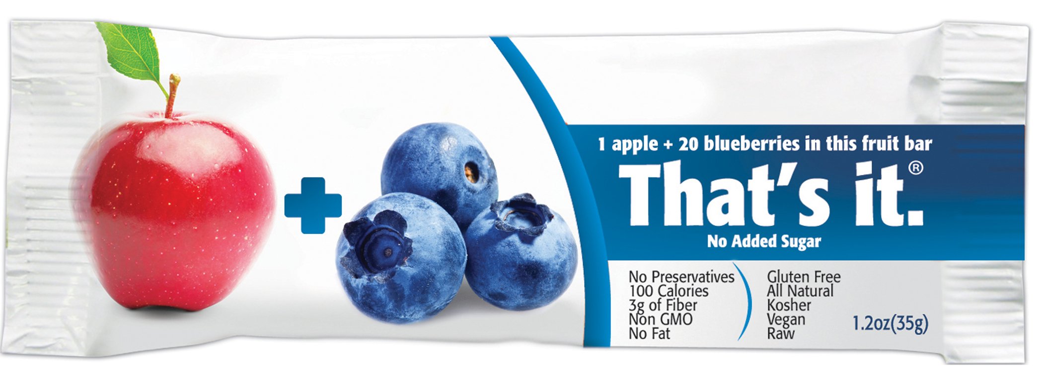 That's it 1 Apple + 20 blueberries in this Fruit bar (850397004132)