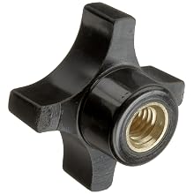 DimcoGray Black Phenolic 4 Prong Knob Female, Brass Insert: 3/8-16" Thread x 1/2" Depth, 1-3/4" Diameter x 1" Height x 1-3/16" Hub Dia x 1/2" Hub Length (Pack of 10)