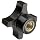 DimcoGray Black Phenolic 4 Prong Knob Female, Brass Insert: 3/8-16" Thread x 1/2" Depth, 1-3/4" Diameter x 1" Height x 1-3/16" Hub Dia x 1/2" Hub Length (Pack of 10)
