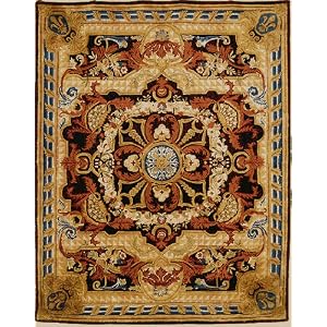 Empire Savonnerie Black Blue Oriental Rug Size: 2'6 x 10' Runner