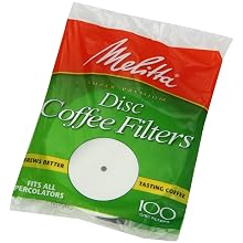 Melitta Coffee Filters for Percolators, White (3.5-Inch Discs), 100-Count Filters (Pack of 24)
