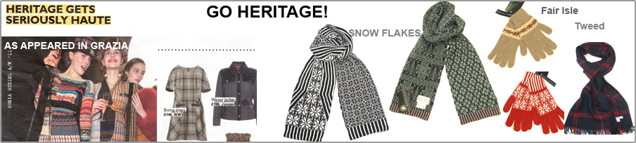 Scarves on Heritage Trend - Tweed, Fairisle and Snowflake Designs