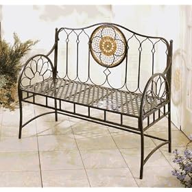 Casa Cristina Garden Bench in Dark Brown Finish by CBK