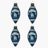 Collectible Wear 110031 4-Pk Ornaments- Dodgers