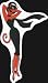 Hep Devil Girl in Black Dress & Long Black Scarf - Sticker / Decal