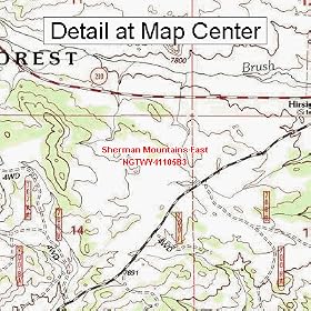 USGS Topographic Quadrangle Map - Sherman Mountains East, Wyoming (Folded/Waterproof)