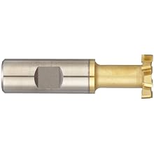 Niagara Cutter TS109 T-Slot Shank Type Cutter, High Speed Steel, TiN Coated, Weldon Shank, 10 Helix Angle, 21/32" Cutter Diameter, 8 Tooth, 17/64" Width
