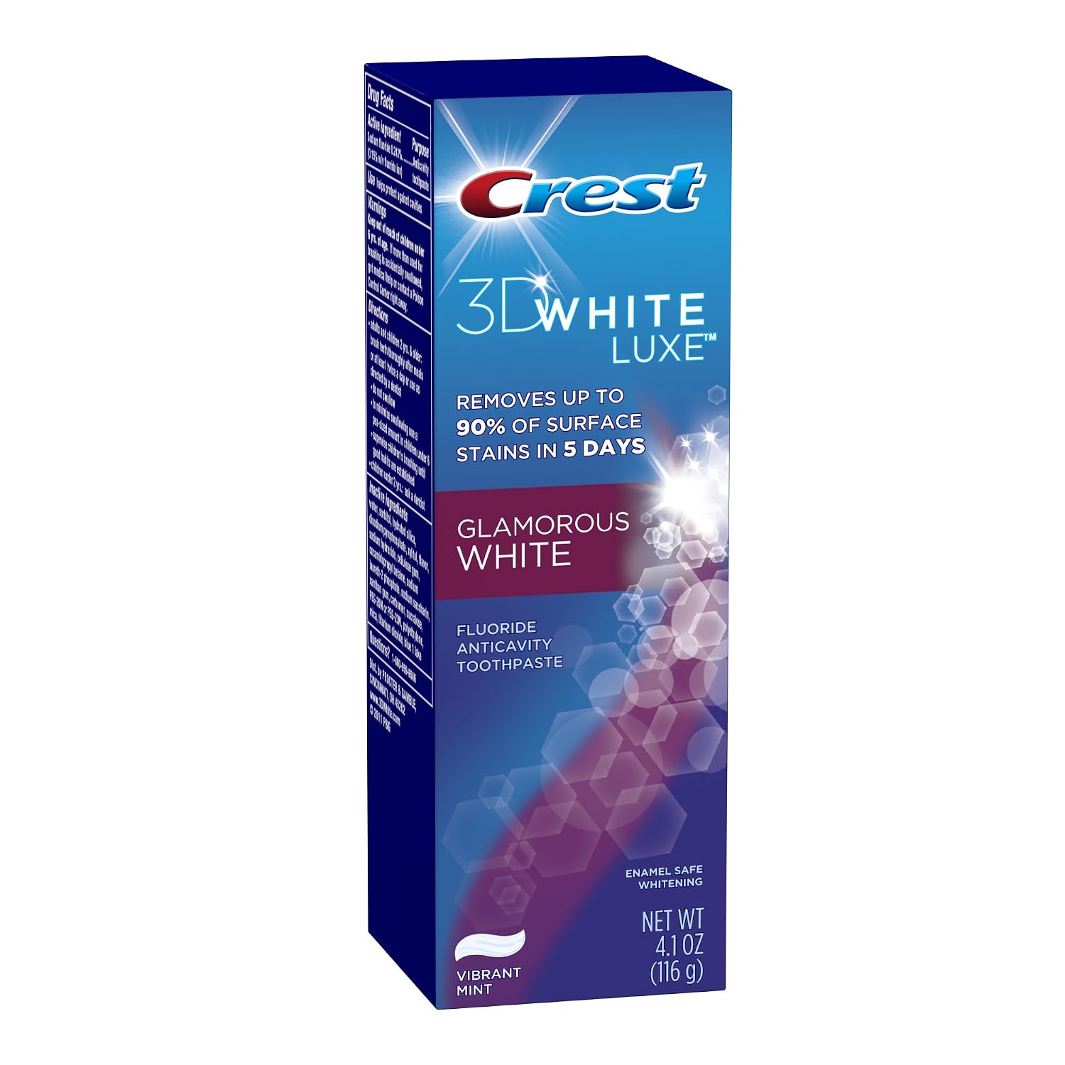 Crest 3d White Glamorous White Teeth Whitening Vibrant Mint Toothpaste 4.1 Oz $2.77