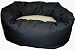 Extra Small 20 Bagel Donut Dog Cat Pet Bed - Black Sherpa