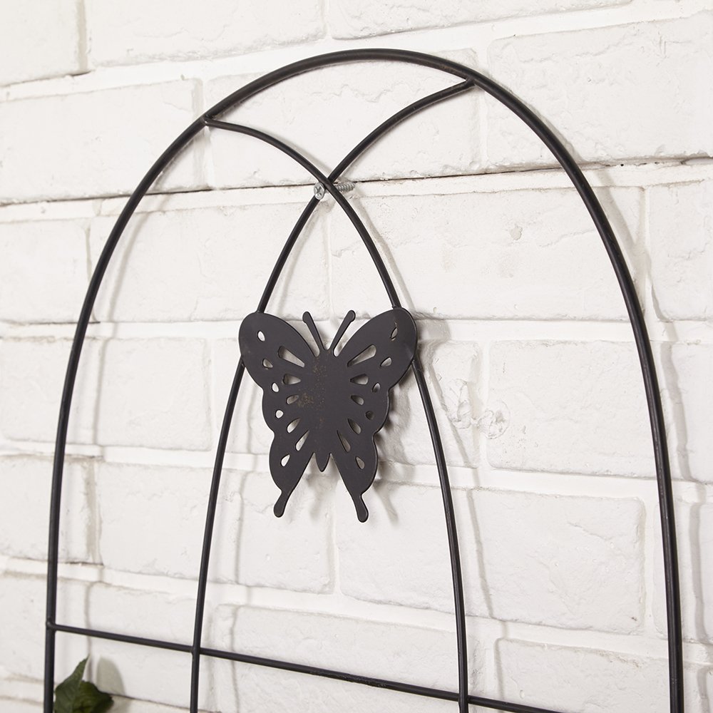 Amagabeli 60" x 18" Rustproof Black Iron Butterfly Garden Trellis for