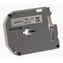 Brother M231 1/2-Inch Black on White Tape for P-Touch Labeler - Retail Packaging
