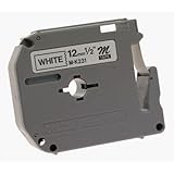 M231 1/2-Inch Black on White Tape for P-Touch Labeler