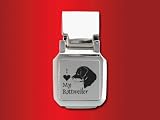 Rottweiler - Spring Loaded Money Clip - Laser engraved