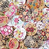 Crystallove Bulk 2 Holes 30mm Flower Buttons Mixed for Sewing Scrapbooking and DIY Craft (1.2" 30pcs)