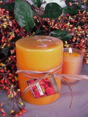 Mango fruit Scented Round Pillar Candle 23 Oz.