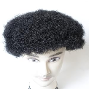 Lumeng Toupee For Men Afro Curl Hair Pieces For Black Men Hair