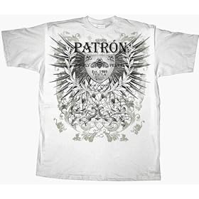 Patron Ultra Premium Tequila Alcohol Mexico Liquor FLY WING Adult White Tee T-Shirt