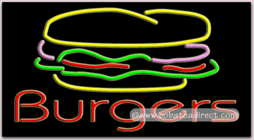 Burgers Neon Sign by Gourmet Burgers