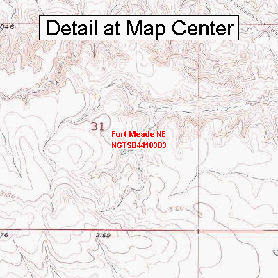 USGS Topographic Quadrangle Map - Fort Meade NE, South Dakota (Folded/Waterproof)