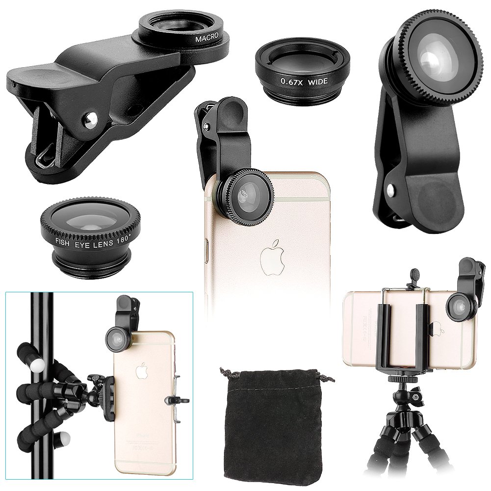 Lens Camera Kit Wide Phone Angle Macro Clip Iphone Cell Compatible