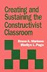 Creating and Sustaining the Constructivist Classroom