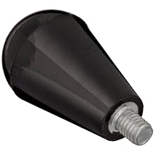 DimcoGray Black Phenolic Oval Tapered Knob, Zinc Stud: 10-32" Thread x 1/4" Length, 3/4" Diameter x 1-1/4" Height x 5/8 Hub Dia (Pack of 10)