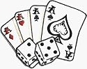 4 Aces with Pair of Dice - Poker / Gambling Related - Embroidered Iron On or Sew On Patch