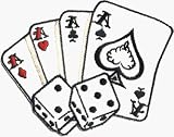 4 Aces with Pair of Dice - Poker / Gambling Related - Embroidered Iron On or Sew On Patch