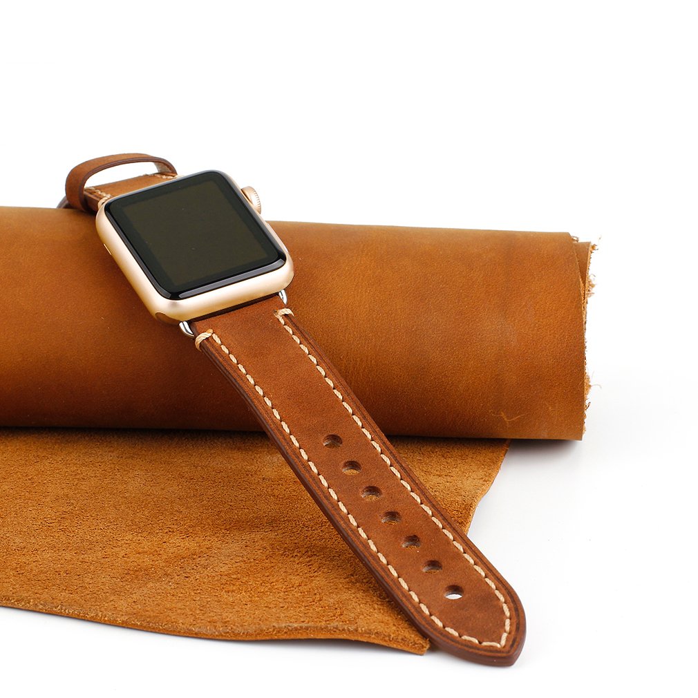 Apple Watch Band, iWatch Leather Wrist Band, Premium Vintage Crazy