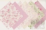 30 5" Pink Ribbon Quilt Cotton Fabric Square Set