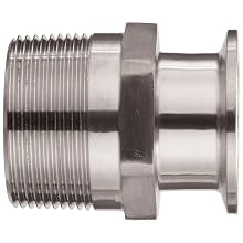 Parker Sanitary Tube Fitting, Stainless Steel 304, Adapter, 1-1/2" Tube OD x 1-1/2" NPT Male