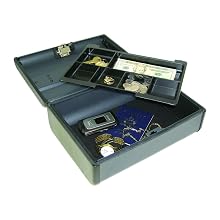 MMF Industries Steelmaster Premier Security Case with Combination Lock, 4.125 x 8.5 x 11.625 Inches, Charcoal Gray (2217016G2)
