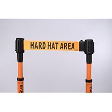 Banner Stakes 20100012 Cart Package, 16 Pieces, Orange Polyester Fabric"Hard Hat Area" Banner