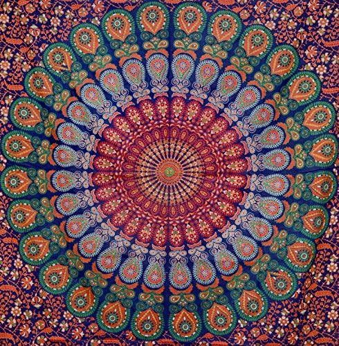 Twin Tapestry,Mandala Tapestry, Small Tapestry,Bohemian Tapestry, Round Tapestry, Wall Tapestry, 86" X 56" Shubhangie
