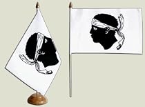 Drapeau de table France Corse - 15 x 22 cm